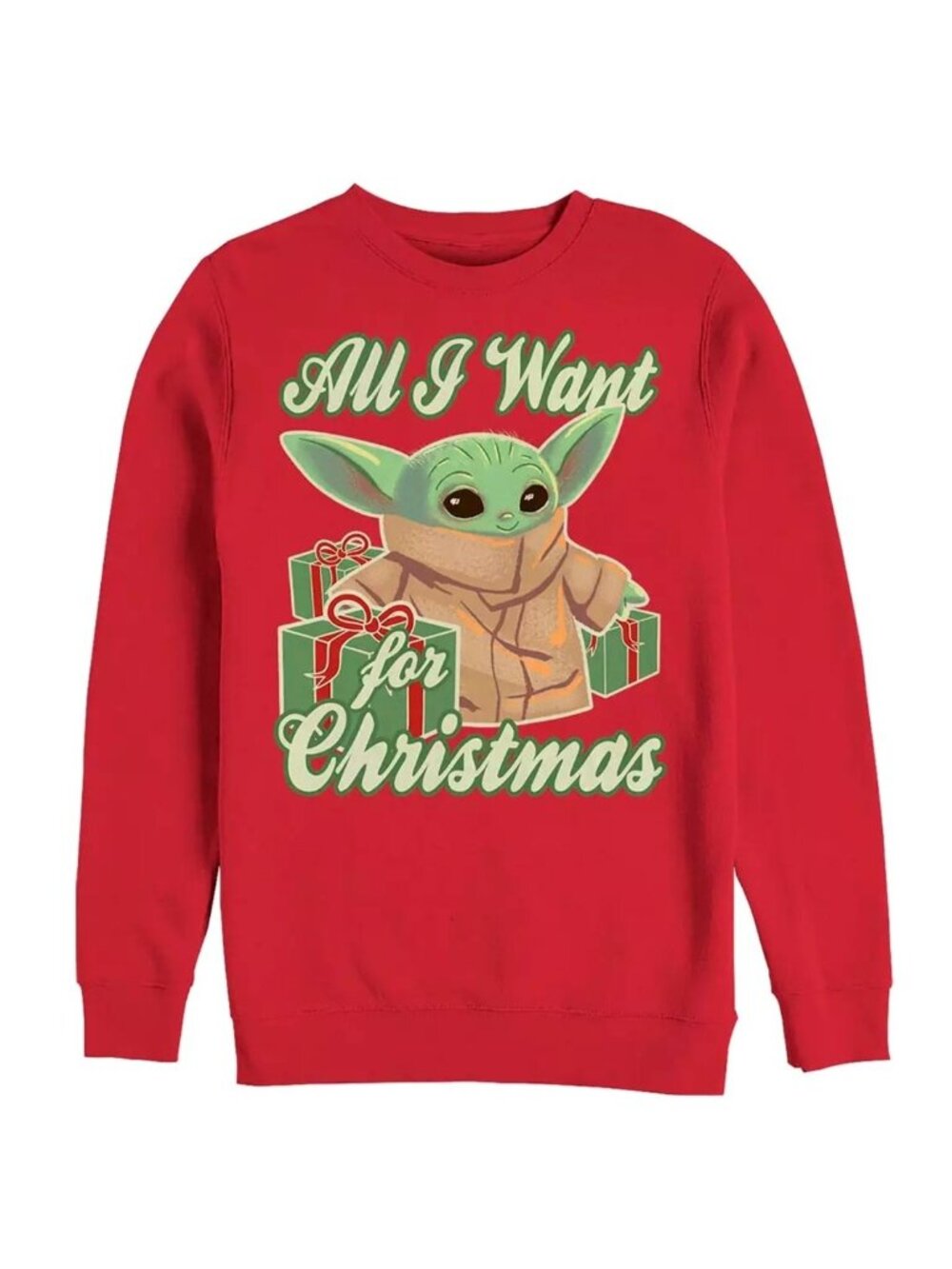 NWT Disney Star Wars Grogu Baby Yoda Christmas Sweatshirt XL Red Holiday Top